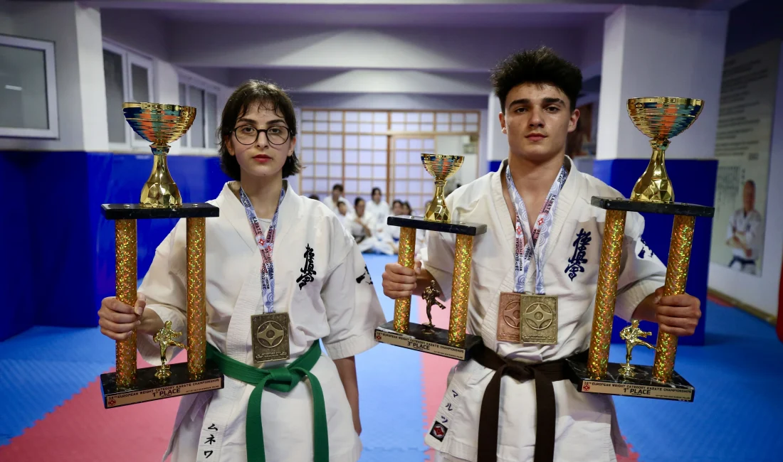 Avrupa şampiyonu liseli karateciler Münevver Samur ve Mert Tayfun, 2027’de