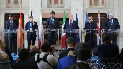 Roma'da yapılan "Weimar+" formatındaki toplantıda Ukrayna'ya koşulsuz destek vurgusu yapılırken,