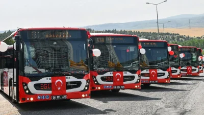 Başkent Ankara'da toplu taşıma hizmetlerine 13 adet modern otobüs daha