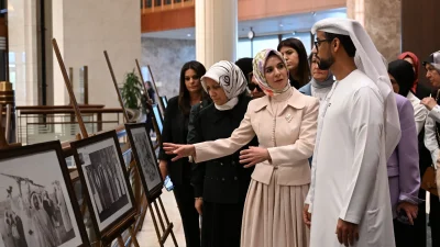  Cumhurbaşkanlığı Millet Kütüphanesi’nde açılan sergide, Şeyha Fatima Bint Mubarak’ın