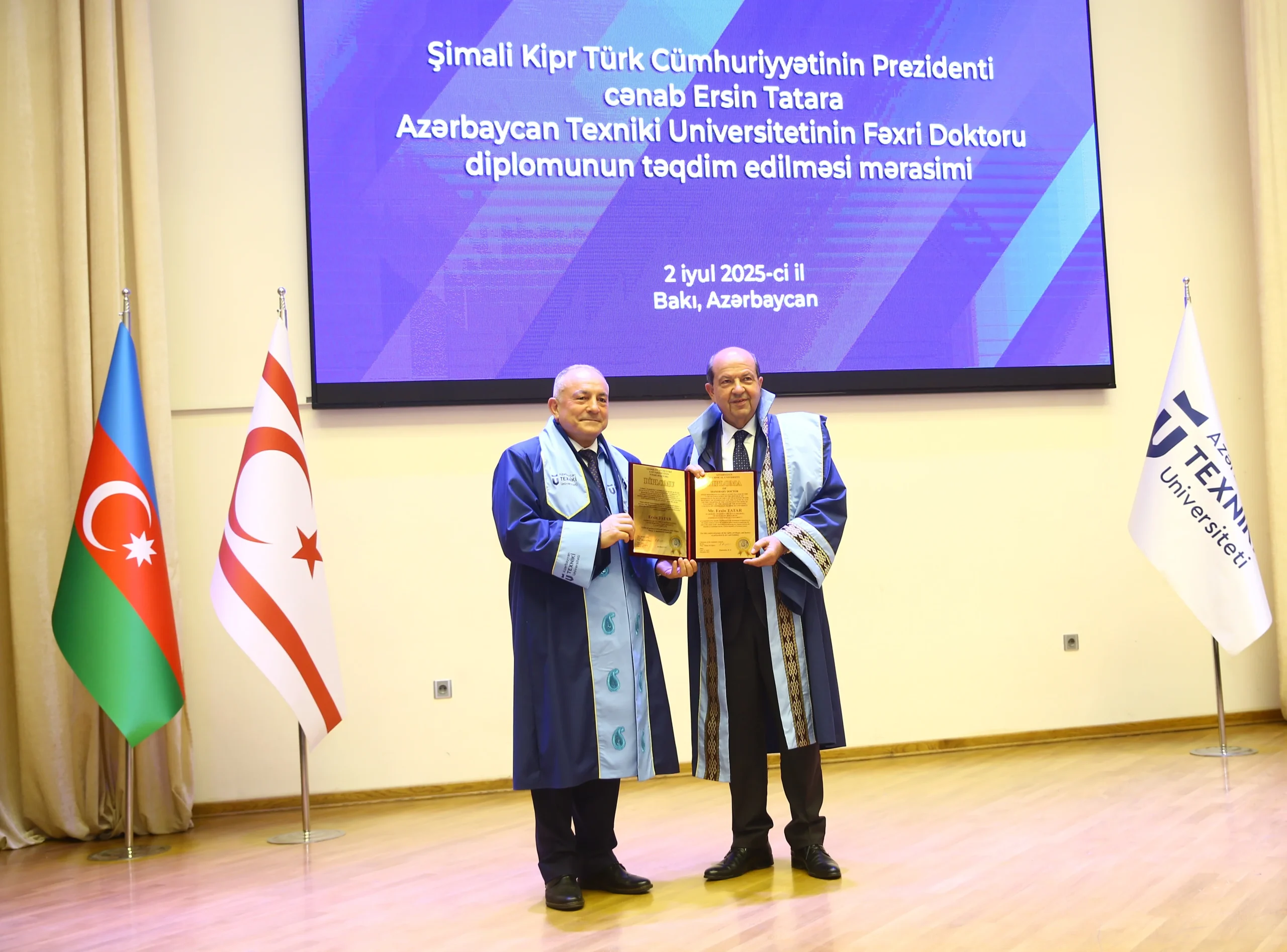  Azerbaycan Teknik Üniversitesi, KKTC Cumhurbaşkanı Ersin Tatar’a Türk dünyasına