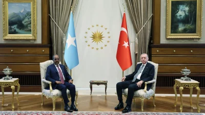 Cumhurbaşkanı Erdoğan, Somali Cumhurbaşkanı Mahmud ile Cumhurbaşkanlığı Külliyesi’nde bir araya