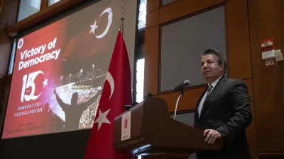 Türkiye’nin Washington Büyükelçiliği’nde düzenlenen 15 Temmuz anma töreninde demokrasi mesajları
