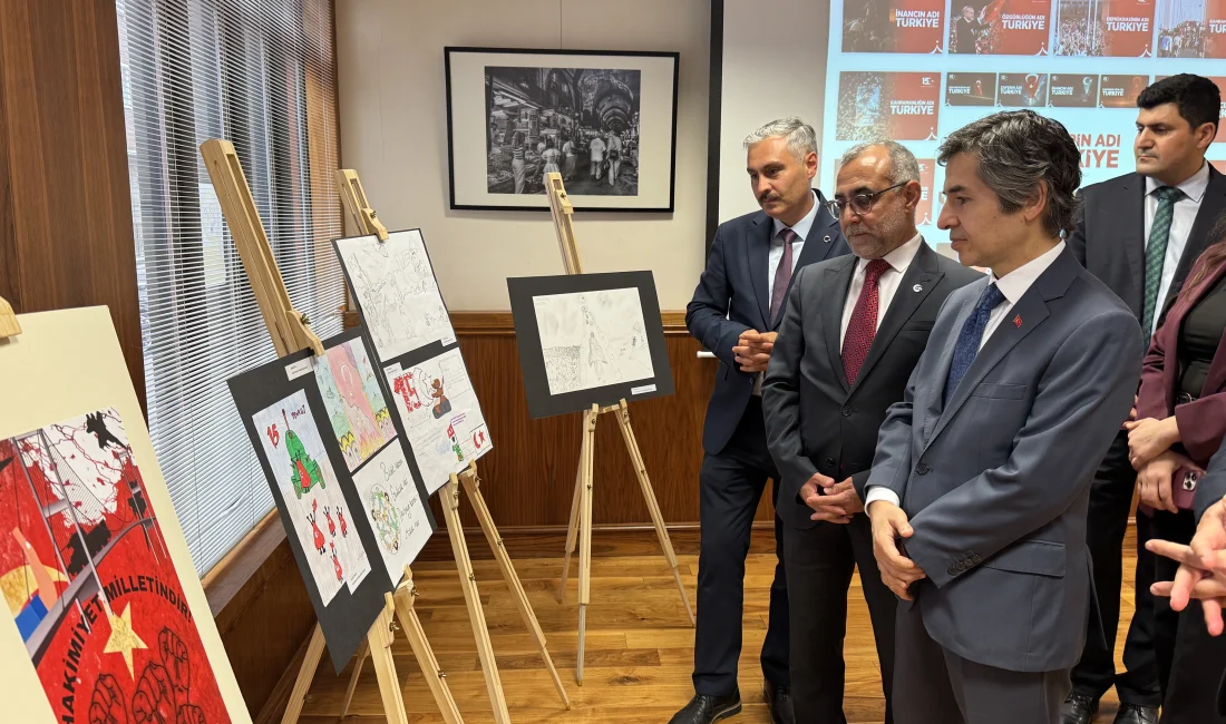 İngiltere’de eğitim gören Türk öğrencilerin 15 Temmuz’u anlattığı resim sergisi,