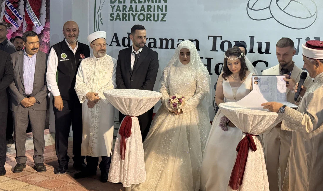 Diyanet İşleri Başkanı Ali Erbaş, Adıyaman’da 100 çiftin nikah törenine