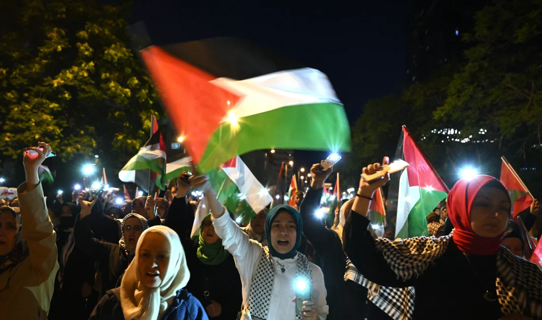 Ankara’da toplanan Filistin destekçileri, İsrail'in Gazze’ye yönelik saldırılarını protesto ederek
