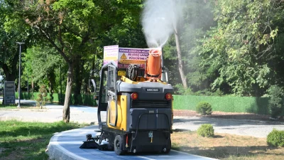 Edirne’de Söğütlük Millet Bahçesi, sıcak yaz günlerinde lavanta suyu püskürtülerek
