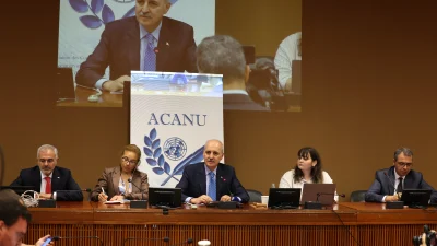  Cenevre'de gazetecilere açıklamalarda bulunan TBMM Başkanı Kurtulmuş, "Gazze'de açlık