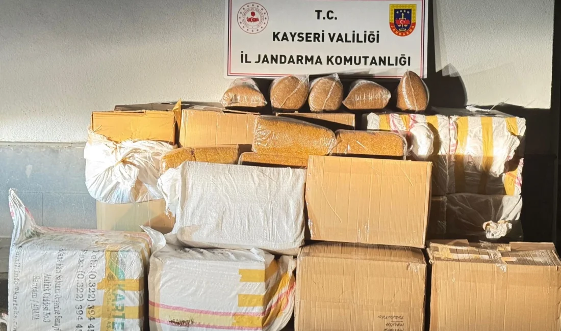 Kayseri-Malatya kara yolunda durdurulan yolcu otobüsünde 750 kilogram kaçak tütün