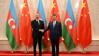 Azerbaycan Cumhurbaşkanı İlham Aliyev, Çin Devlet Başkanı Şi Cinping ile