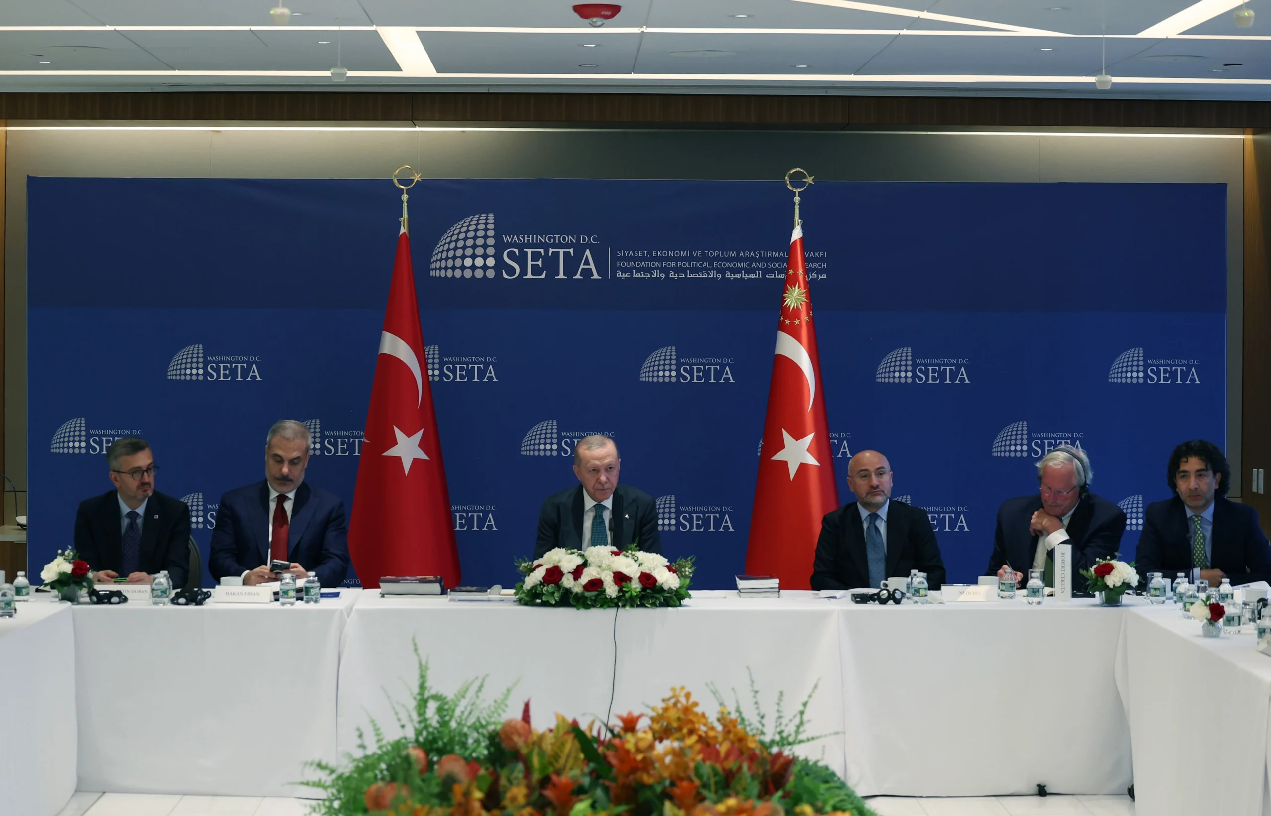 Cumhurbaşkanı Erdoğan, New York’ta düzenlenen toplantıda ABD’li düşünce kuruluşu temsilcileriyle