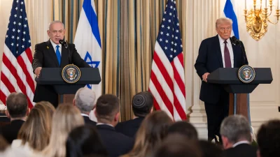 Netanyahu, ABD Başkanı Trump’la yaptığı ortak basın toplantısında Gazze’ye yönelik