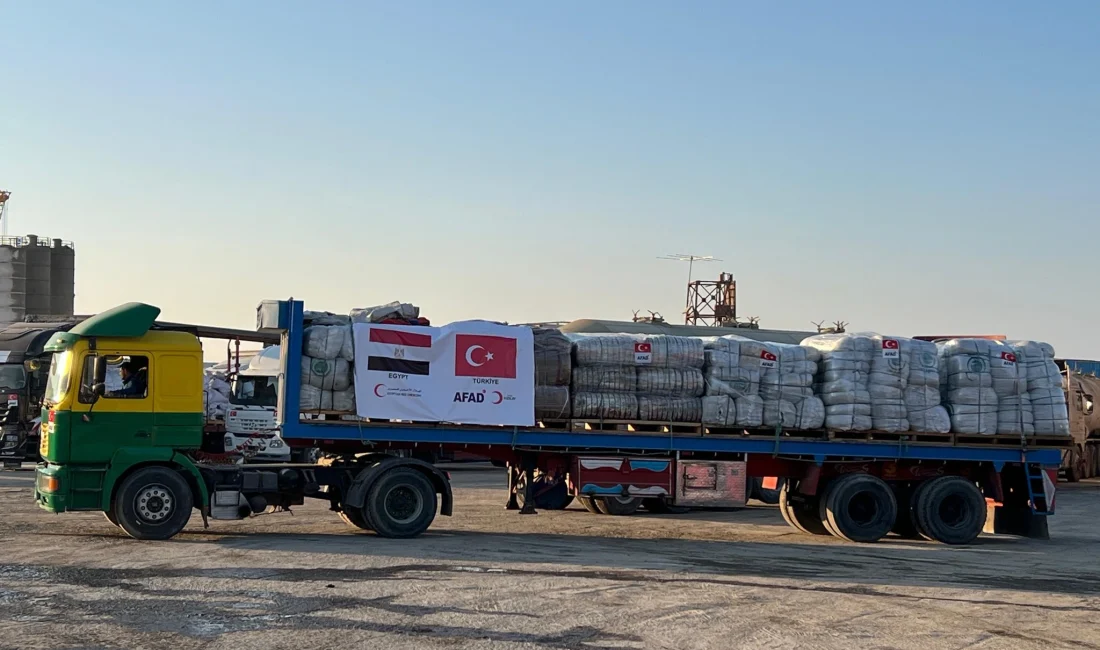 AFAD, Gazze’ye yönelik insani yardımların hız kesmeden sürdüğünü ve bugüne