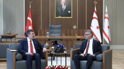 Cevdet Yılmaz, KKTC’de Tufan Erhürman ile görüştü: “Milli davamızdan asla