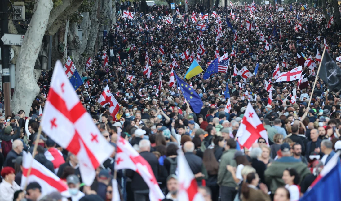 Gürcistan’daki muhalif gösteriler Cumhurbaşkanlığı Sarayı önünde sertleşti; polis, binaya izinsiz