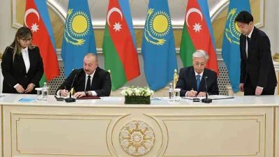 Kazakistan ve Azerbaycan, stratejik ortaklığı derinleştirmek için 15 yeni anlaşmaya