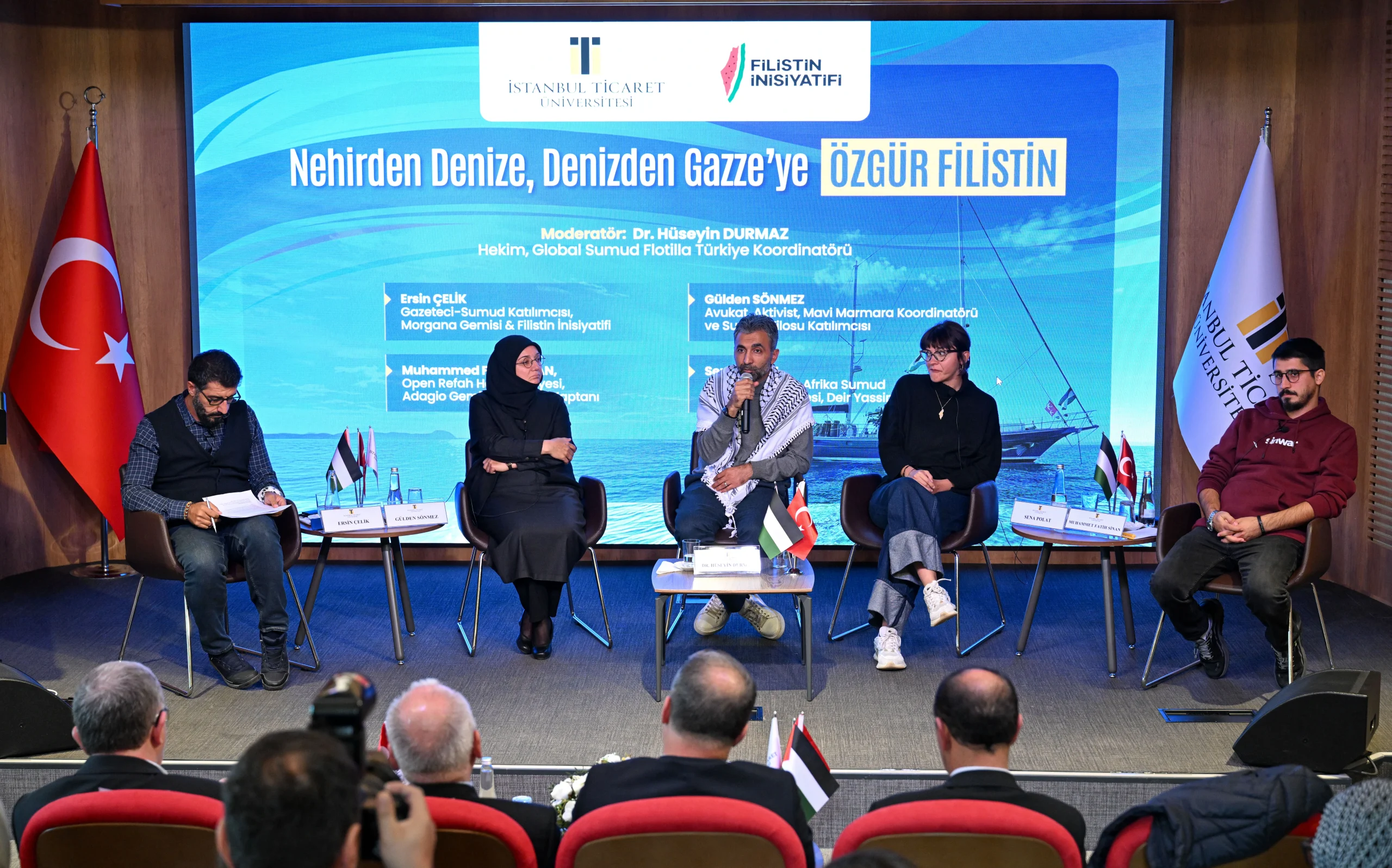 İstanbul Ticaret Üniversitesi'nde düzenlenen panelde Sumud Filosu aktivistleri, Gazze’ye yönelik