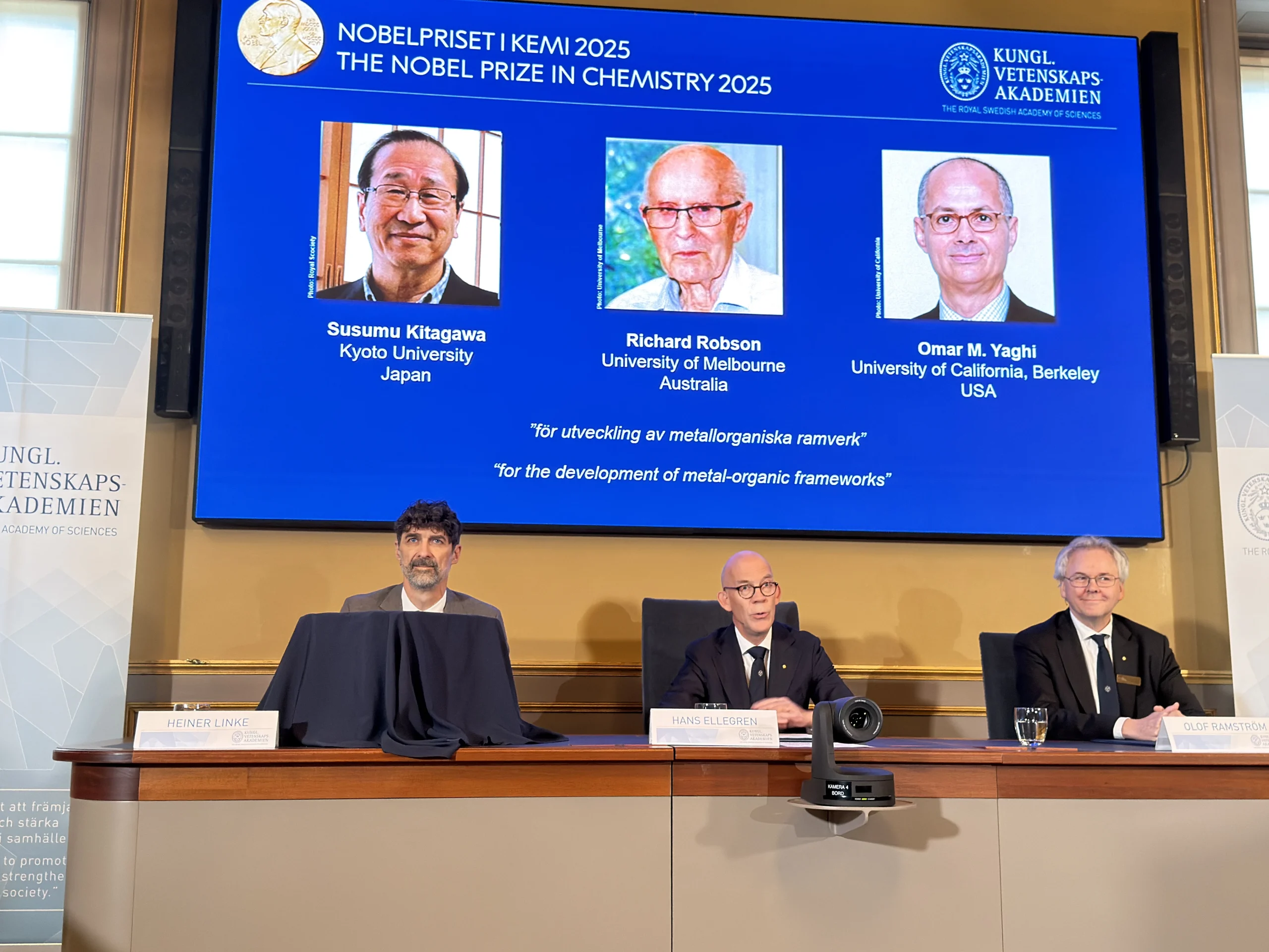 Nobel Kimya Ödülü, çevresel sorunlara yenilikçi çözümler sunan metal-organik iskelet