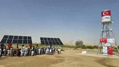 TİKA, Afganistan’ın kuzeyindeki Serbend Çeker köyünde 100 aile için güneş