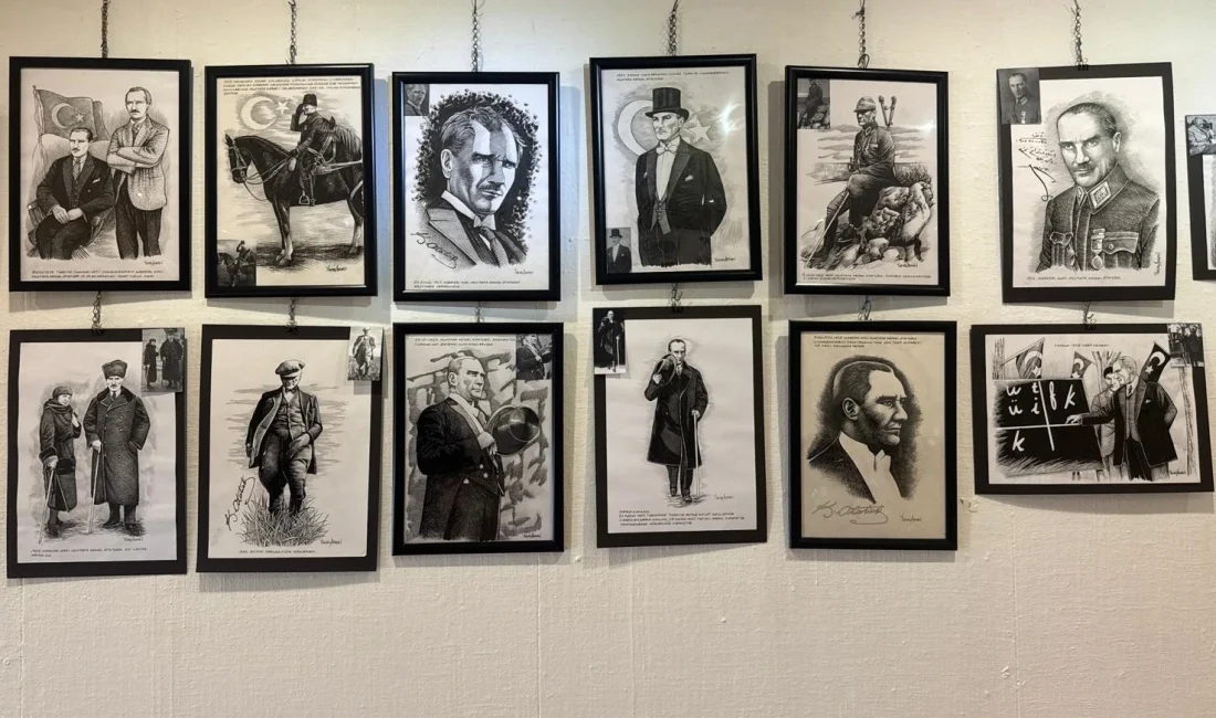Ressam Yüksel Akman, Atatürk’ün yaşamını 120 kara kalem çizimle anlatan
