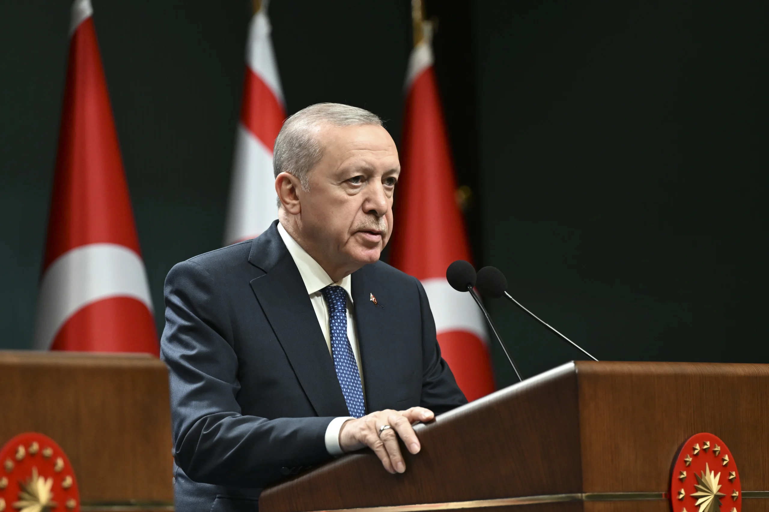 Cumhurbaşkanı Erdoğan, KKTC lideri Erhürman’la ortak basın toplantısında Kıbrıs’ta iki