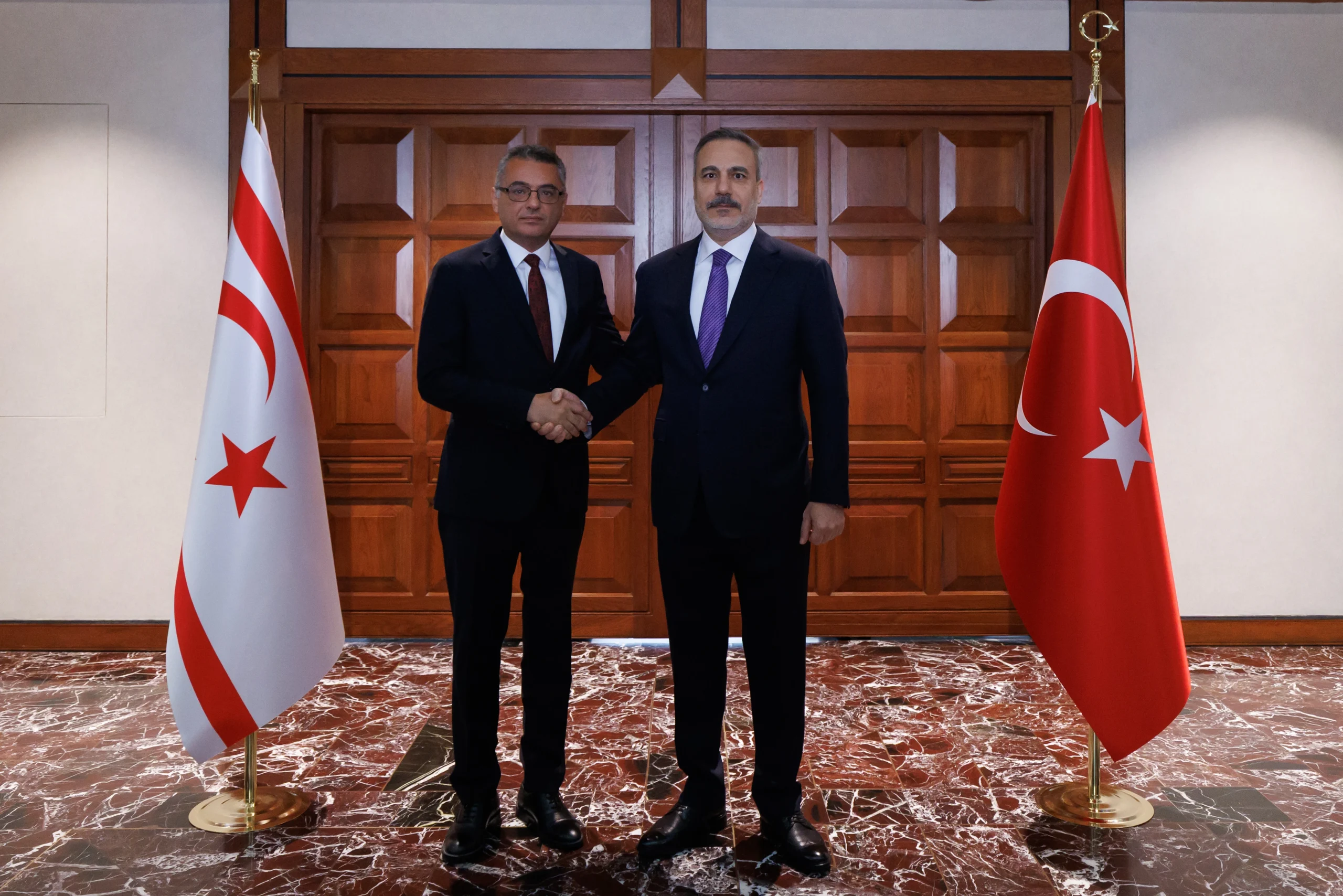 Dışişleri Bakanı Fidan, Ankara'da KKTC Cumhurbaşkanı Erhürman’ı kabul etti; görüşme