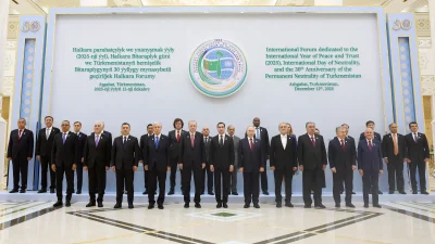 Cumhurbaşkanı Erdoğan, Aşkabat’ta Putin, Şerif ve Berdimuhammedov ile bir araya