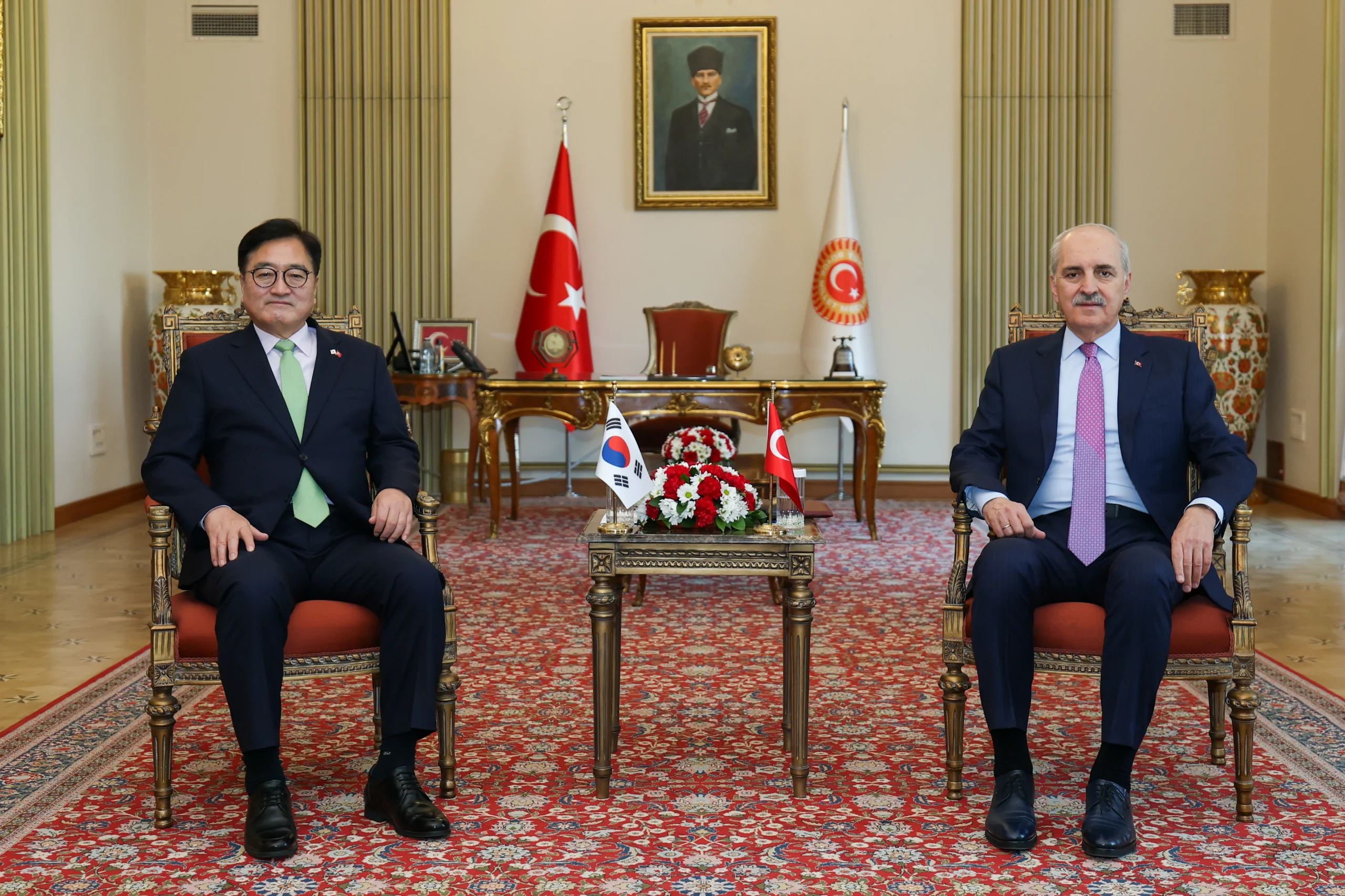 TBMM Başkanı Kurtulmuş, Güney Koreli mevkidaşı Woo Won-Shik ile Meclis’te