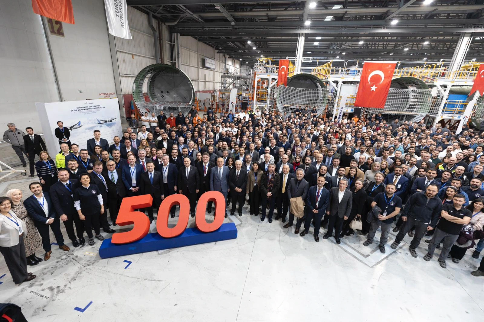 TUSAŞ, Airbus A320 uçakları için ürettiği S18/19 gövde bölümünün 500’üncü