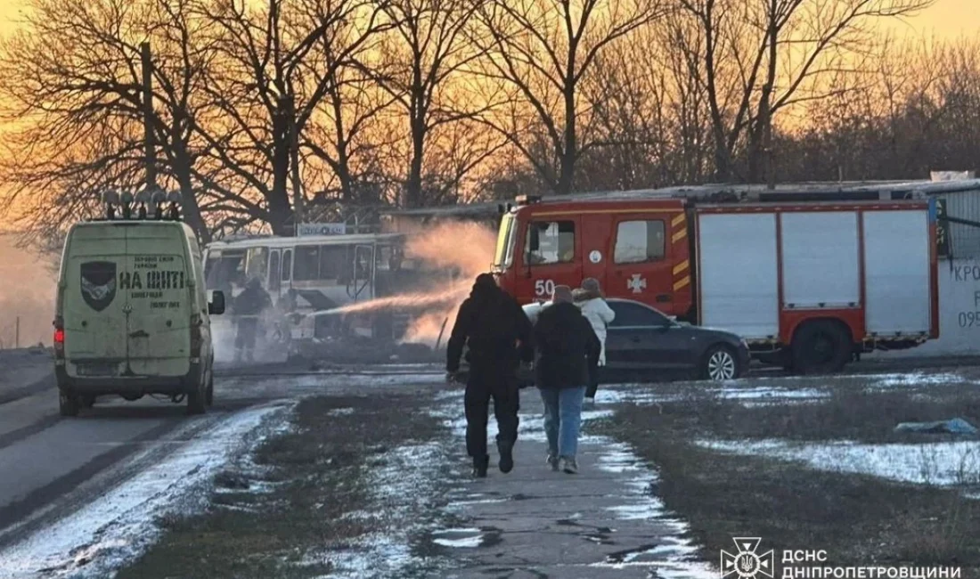 Ukrayna’nın Ternivka kentinde maden işçilerini taşıyan otobüse yönelik Rus İHA